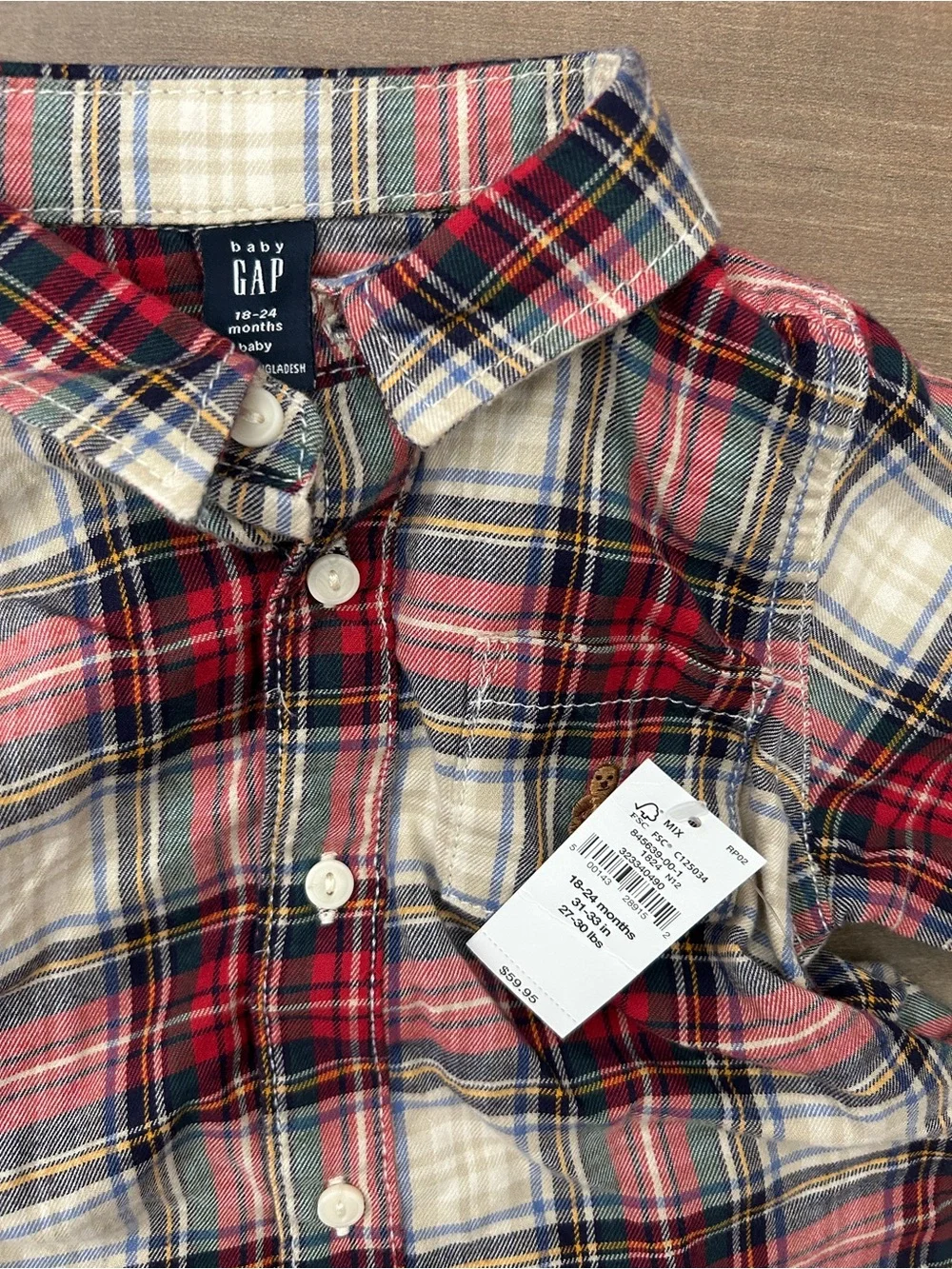 NWT Baby GAP Plaid Matching Set
